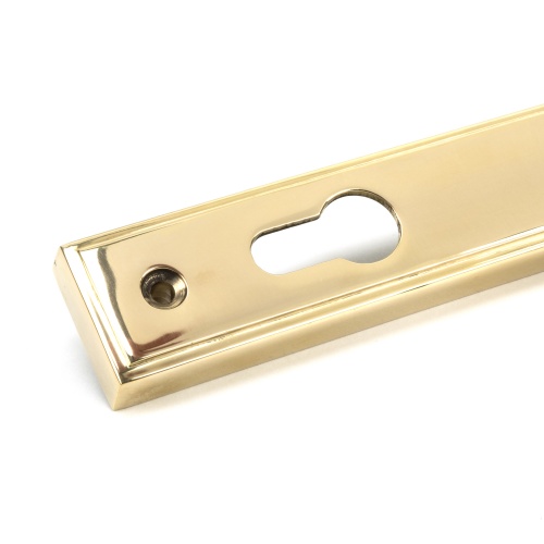 Polished Brass Reeded Slimline Lever Espag. Lock Set