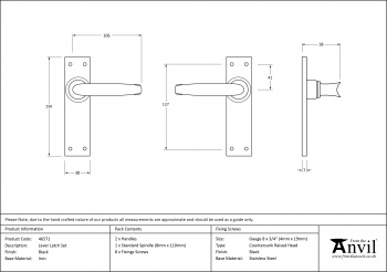 Black Lever Latch Set