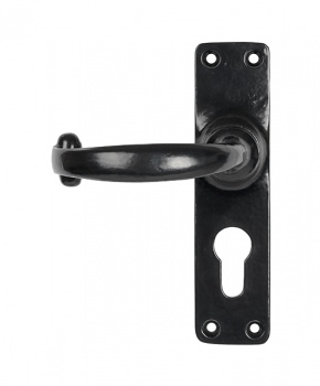 Black Lever Euro Lock Set