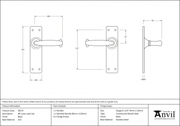 Black MF Lever Latch Set