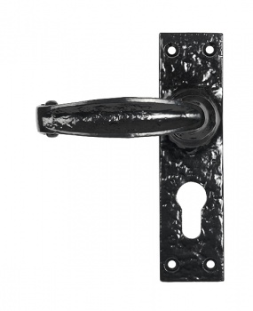 Black MF Lever Euro Lock Set