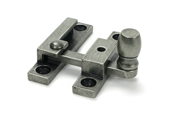 Pewter Mushroom Quadrant Fastener - Narrow