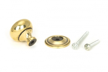 Aged Brass Mushroom Cabinet Knob 38mm