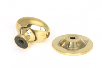 Aged Brass Oval Cabinet Knob 33mm