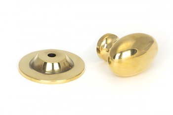 Aged Brass Oval Cabinet Knob 40mm