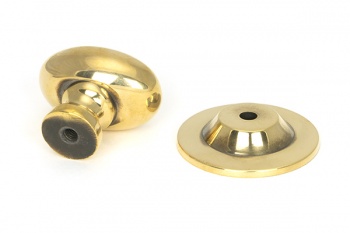 Aged Brass Oval Cabinet Knob 40mm