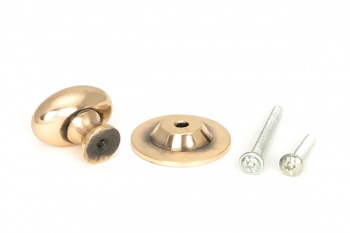 Polished Bronze Oval Cabinet Knob 33mm