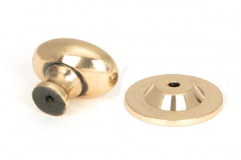 Polished Bronze Oval Cabinet Knob 40mm