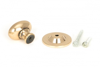 Polished Bronze Oval Cabinet Knob 40mm