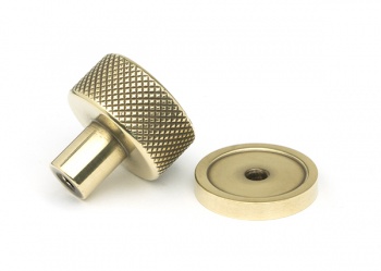 Aged Brass Brompton Cabinet Knob - 25mm (Plain)