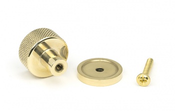 Polished Brass Brompton Cabinet Knob - 25mm (Plain)