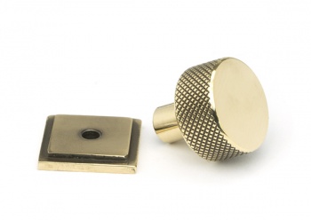 Aged Brass Brompton Cabinet Knob - 25mm (Square)