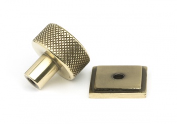 Aged Brass Brompton Cabinet Knob - 25mm (Square)