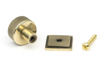 Aged Brass Brompton Cabinet Knob - 25mm (Square)