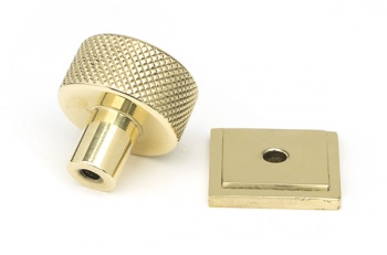 Polished Brass Brompton Cabinet Knob - 25mm (Square)