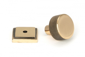 Polished Bronze Brompton Cabinet Knob - 25mm (Square)