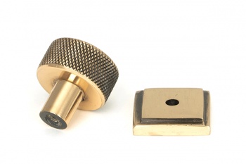 Polished Bronze Brompton Cabinet Knob - 25mm (Square)