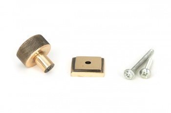 Polished Bronze Brompton Cabinet Knob - 25mm (Square)