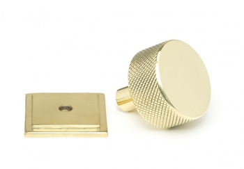 Polished Brass Brompton Cabinet Knob - 32mm (Square)