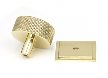 Polished Brass Brompton Cabinet Knob - 38mm (Square)