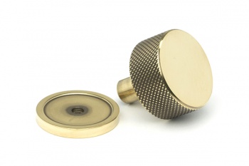 Aged Brass Brompton Cabinet Knob - 32mm (Plain)