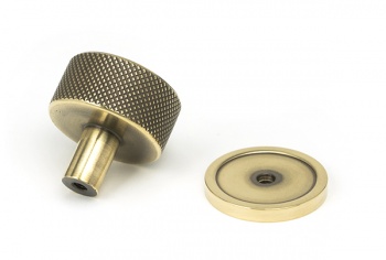 Aged Brass Brompton Cabinet Knob - 32mm (Plain)