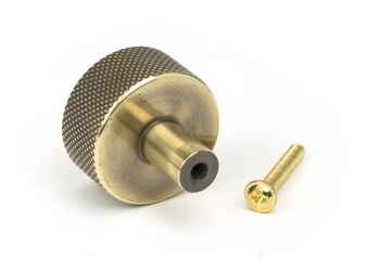 Aged Brass Brompton Cabinet Knob - 32mm (No rose)