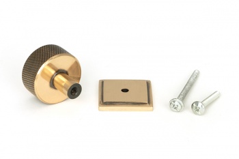 Polished Bronze Brompton Cabinet Knob - 32mm (Square)