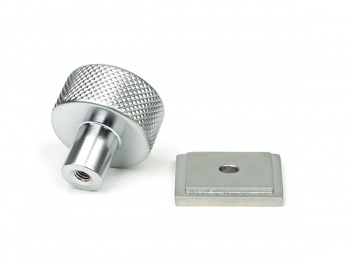 Satin Chrome Brompton Cabinet Knob - 25mm (Square)