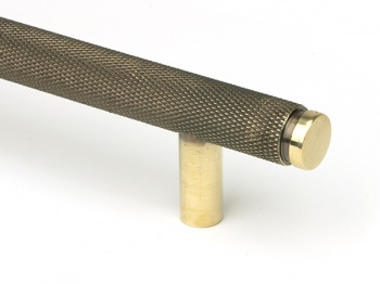 Aged Brass Full Brompton Pull Handle - Medium