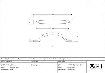 Polished Chrome Slim Sash Pull