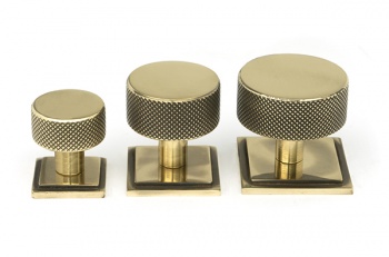 Aged Brass Brompton Cabinet Knob - 38mm (Square)