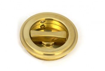 Polished Brass 60mm Art Deco Round Pull - Privacy Set