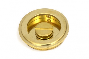 Polished Brass 60mm Art Deco Round Pull - Privacy Set