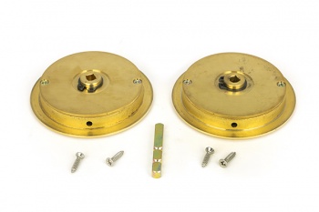 Polished Brass 75mm Art Deco Round Pull - Privacy Set