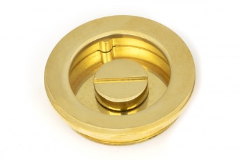 Polished Brass 60mm Plain Round Pull - Privacy Set