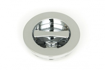 Polished Chrome 60mm Plain Round Pull - Privacy Set