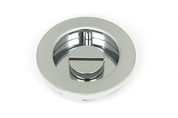 Polished Chrome 60mm Plain Round Pull - Privacy Set