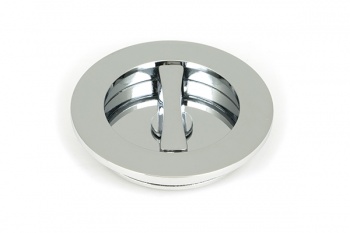 Polished Chrome 75mm Plain Round Pull - Privacy Set