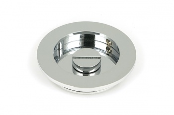 Polished Chrome 75mm Plain Round Pull - Privacy Set