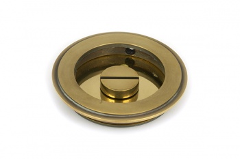 Aged Brass 75mm Plain Round Pull - Privacy Set