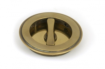 Aged Brass 75mm Plain Round Pull - Privacy Set