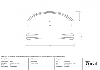 Black 5'' Shell Pull Handle