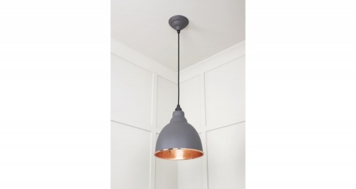 Hammered Copper Brindley Pendant in Bluff