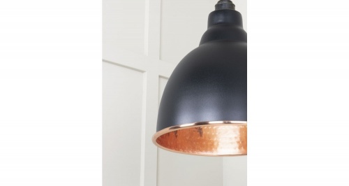 Hammered Copper Brindley Pendant in Elan Black