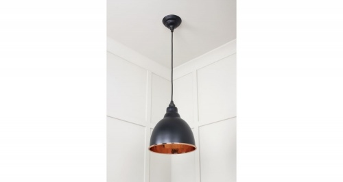 Hammered Copper Brindley Pendant in Elan Black