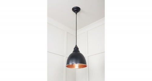 Hammered Copper Brindley Pendant in Elan Black