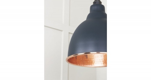 Hammered Copper Brindley Pendant in Soot