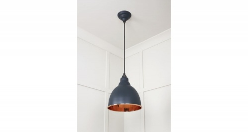 Hammered Copper Brindley Pendant in Soot