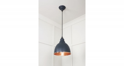 Hammered Copper Brindley Pendant in Soot